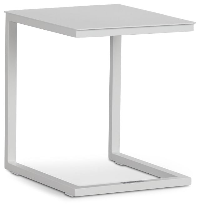 Malaga White Aluminum C-table