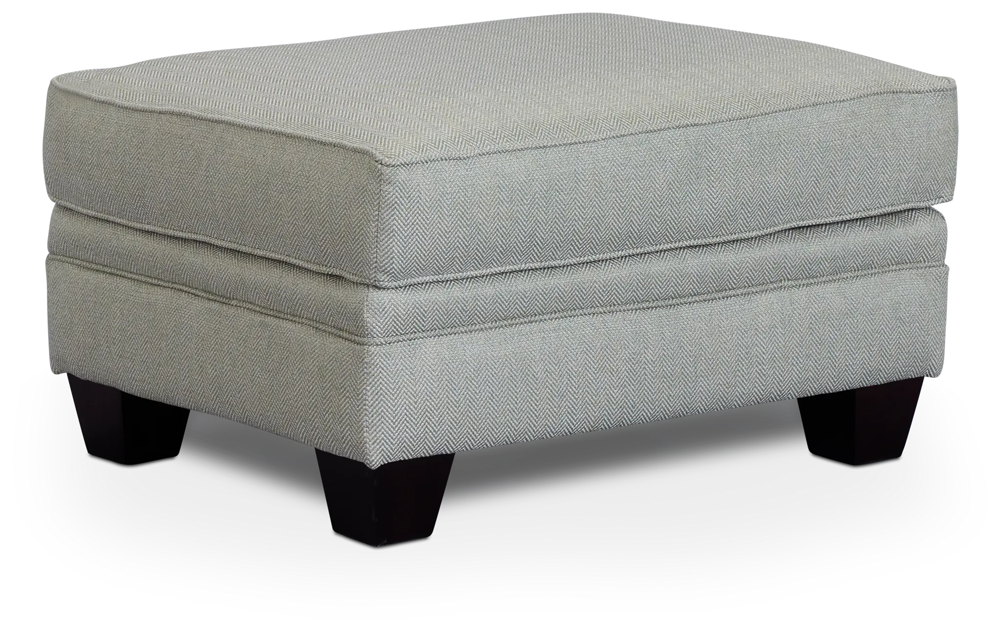 Avery Light Green Fabric Ottoman