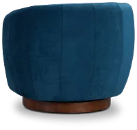 Hazel Dark Blue Velvet Swivel Accent Chair