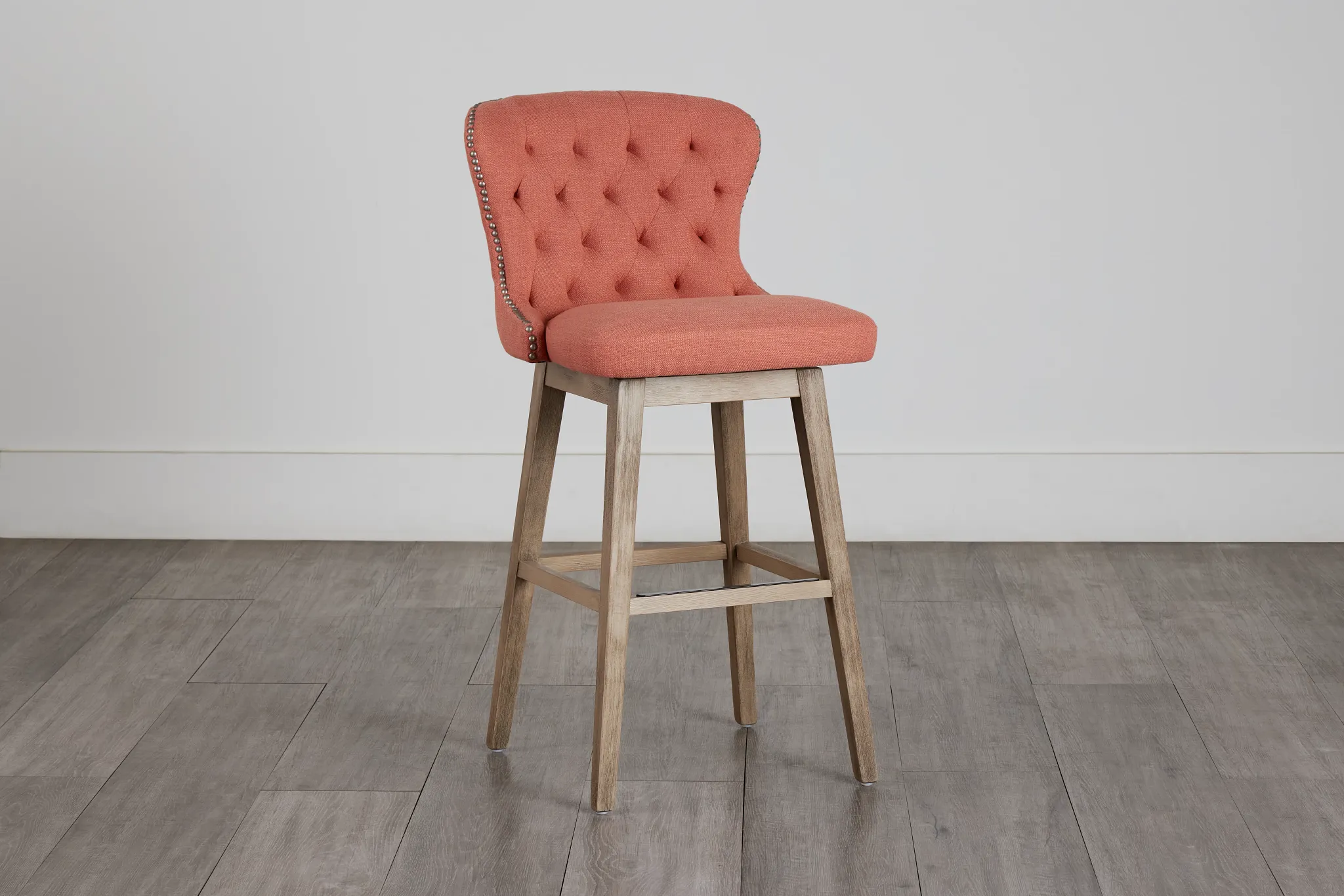 Seaside Light Pink Fabric 30" Swivel Barstool