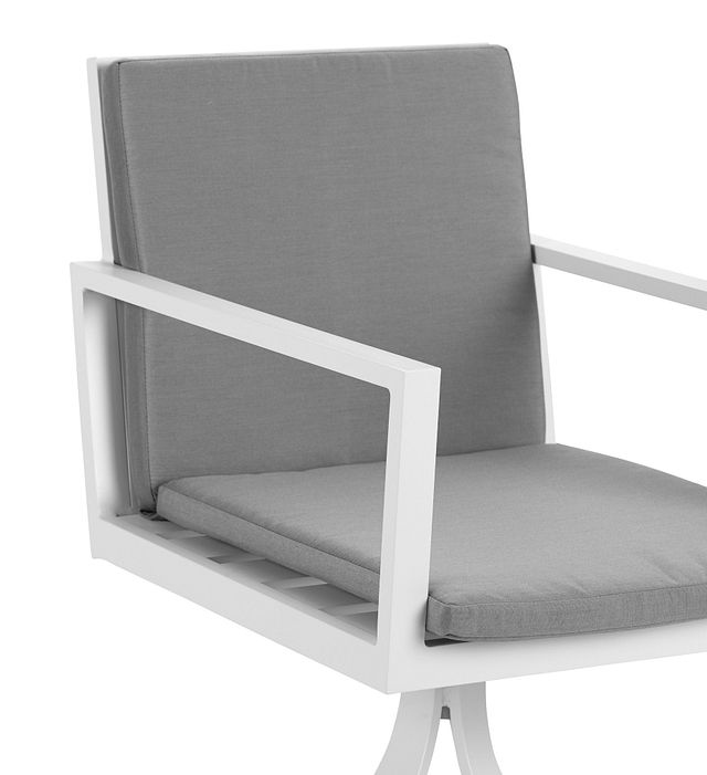 Linear White Dk Gray Swivel Chair