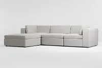 Destin Maguire Pewter Fabric 4-piece Bumper Sectional