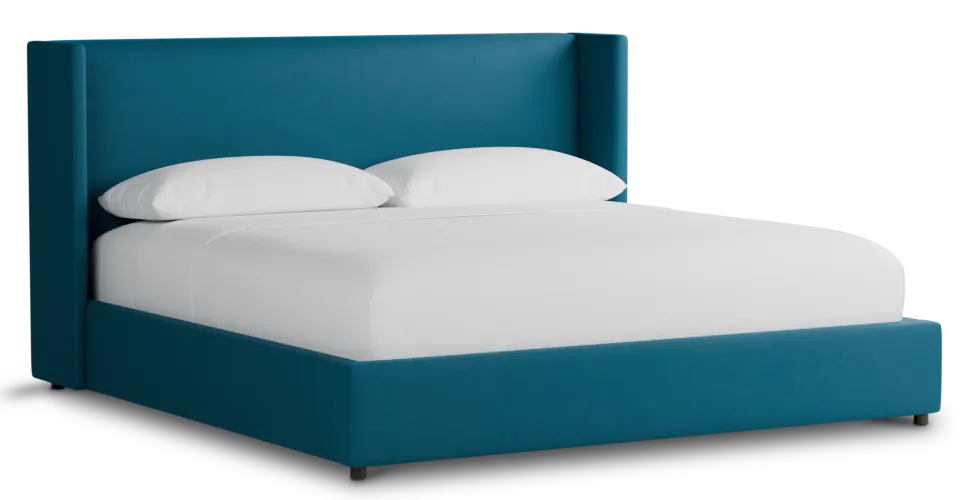 Captiva Joya Teal 48" Upholstered Shelter Bed