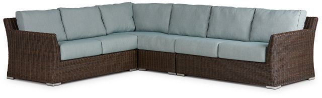 Southport Teal Woven Large Two-arm Sectional