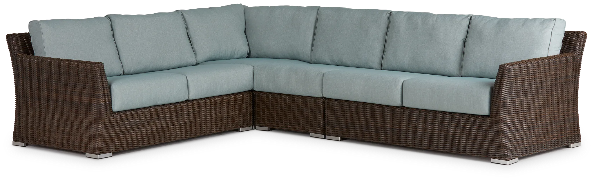 Southport Teal Woven Large Two-arm Sectional