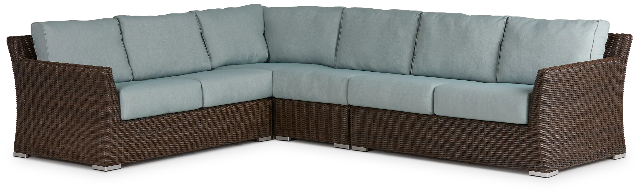 Southport Teal Woven Large Two-arm Sectional Southport Teal Woven Large Two-arm Sectional
