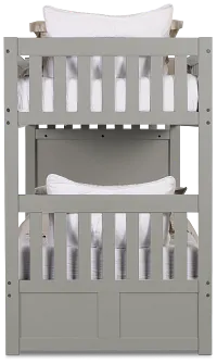 Charleston Gray Step Trundle Bunk Bed