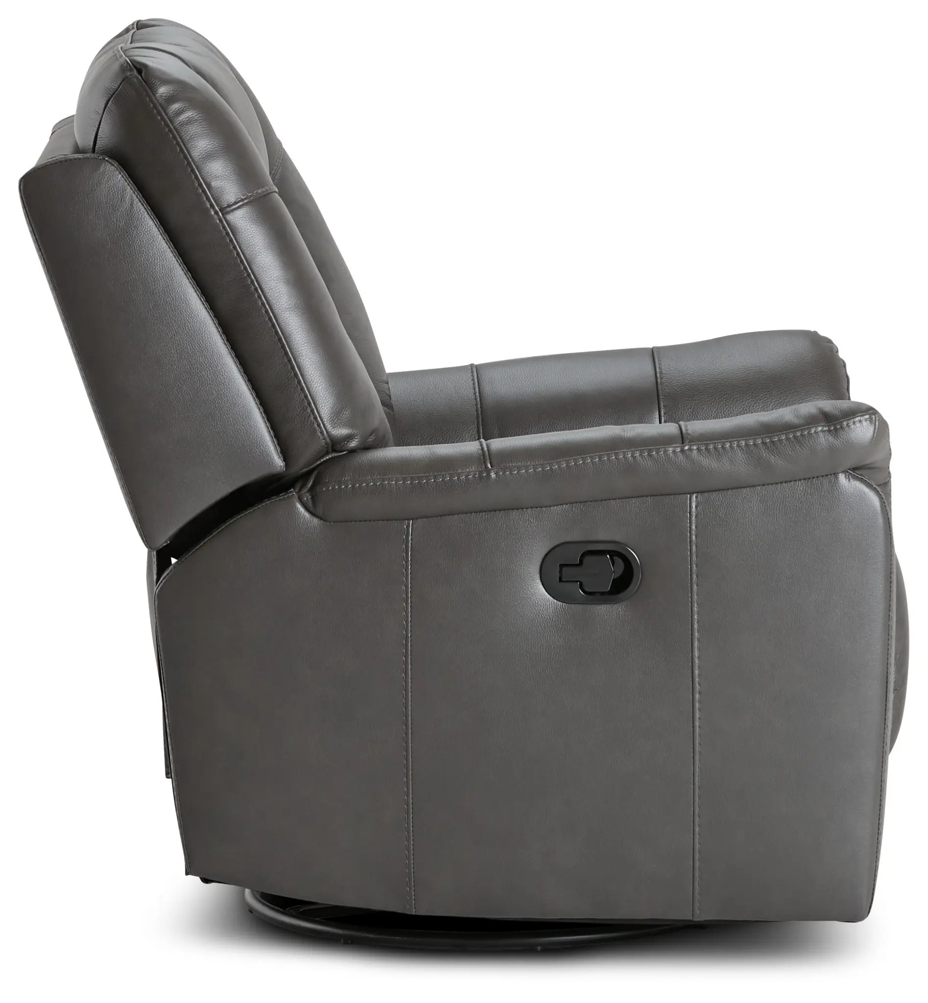 Owen Dark Gray Leather Swivel Glider Recliner Owen Dark Gray Leather Swivel Glider Recliner