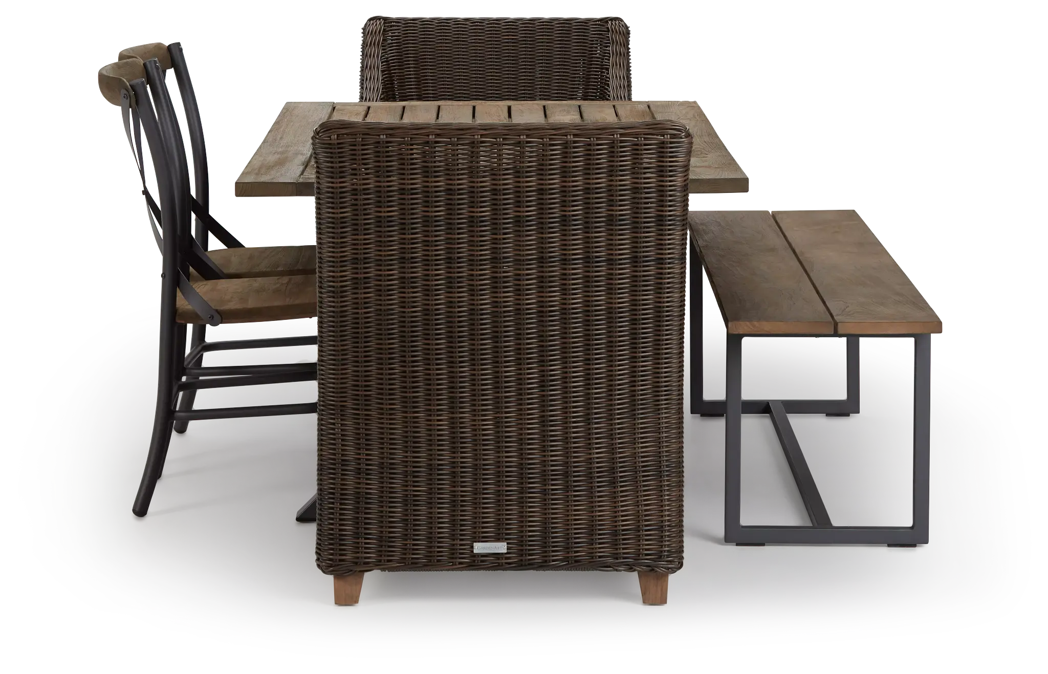 Canyon Dark Brown Gray 72" Rectangular Table & Mixed Chairs Canyon Dark Brown Gray 72" Rectangular Table & Mixed Chairs