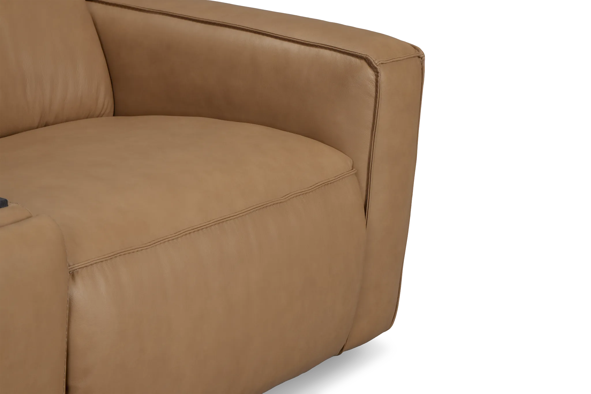Ryland Brown Lthr/vinyl Power Reclining Console Sofa