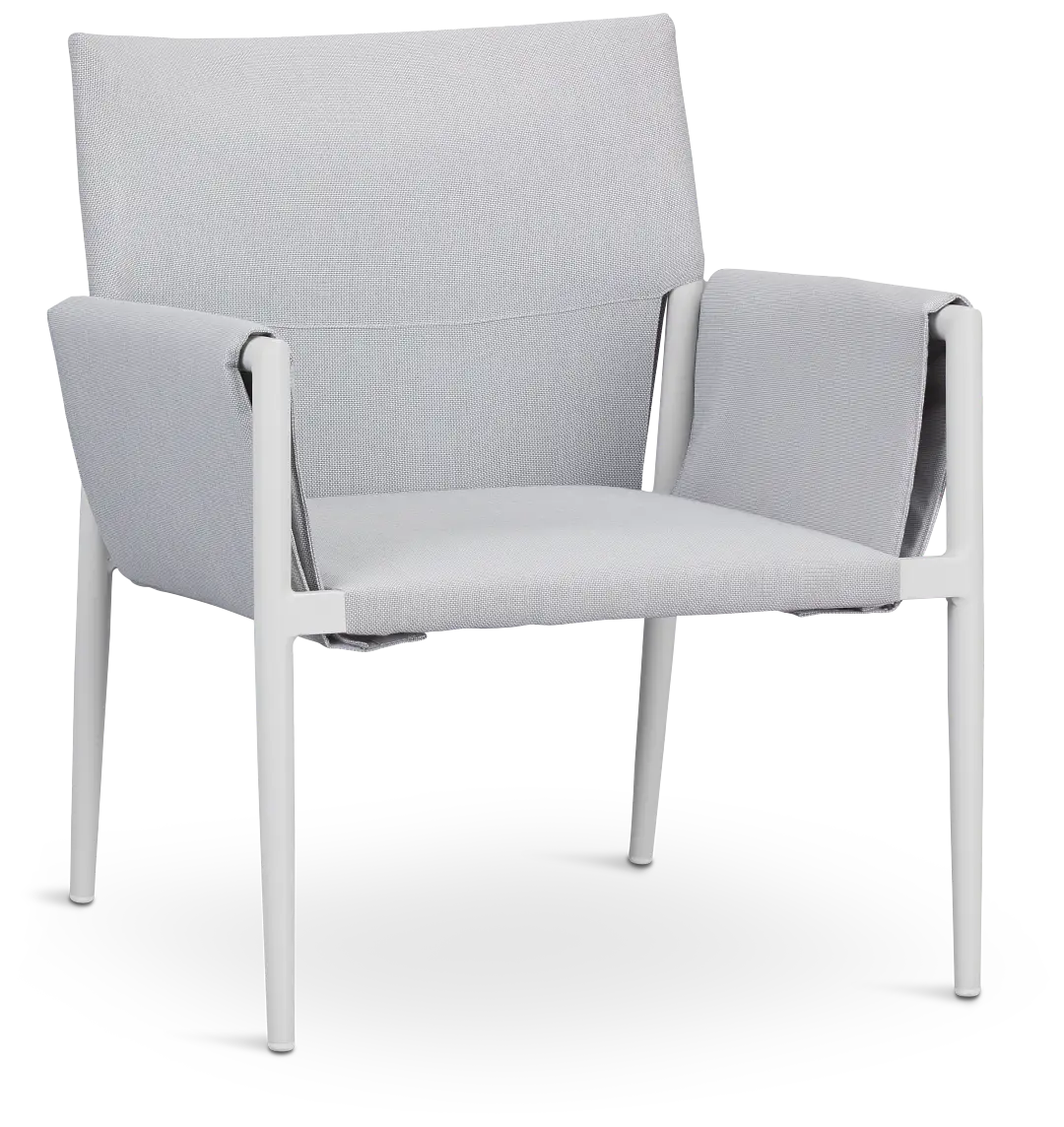 Barbados White Aluminum Sling Arm Chair Barbados White Aluminum Sling Arm Chair