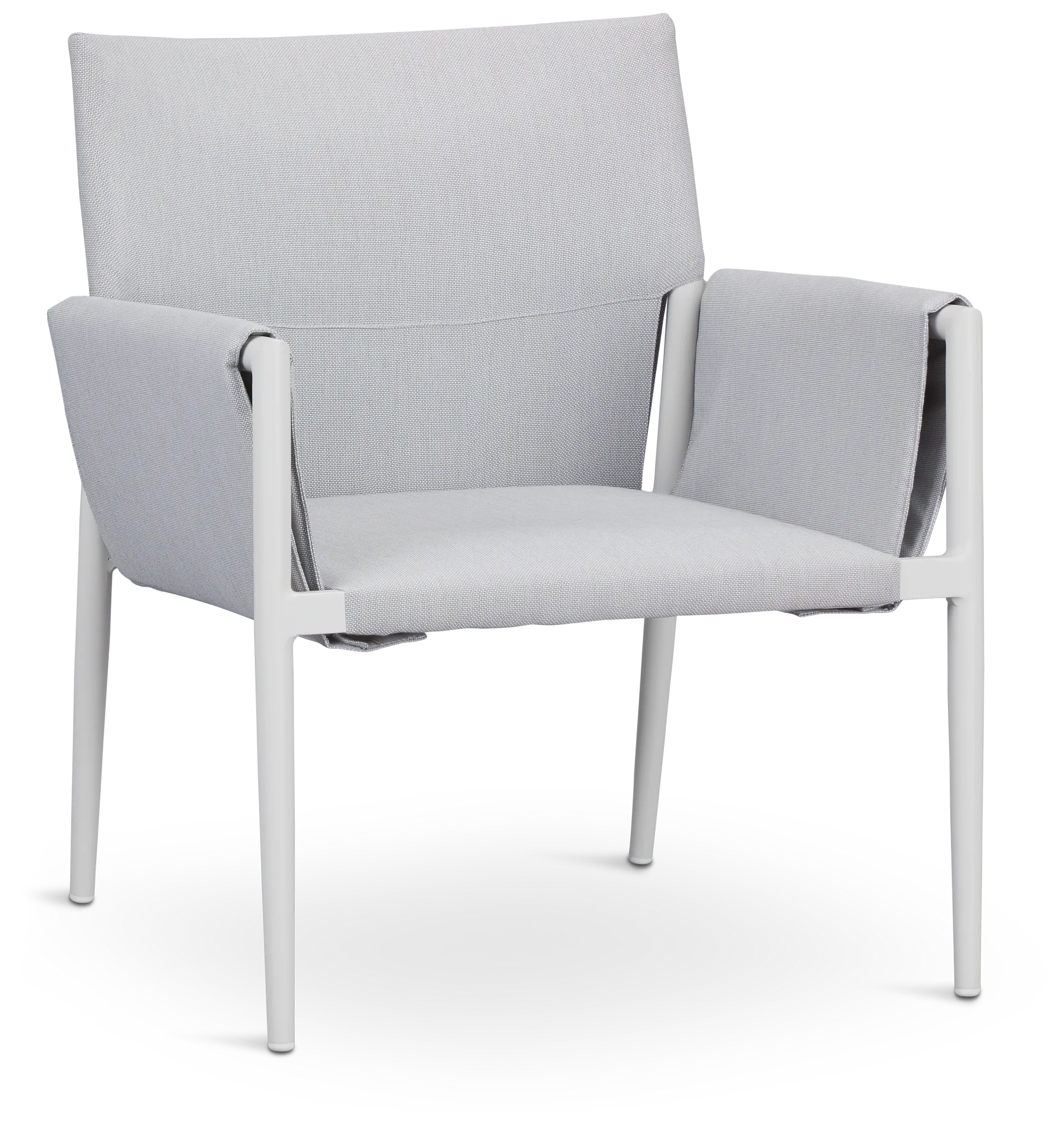 Barbados White Aluminum Sling Arm Chair
