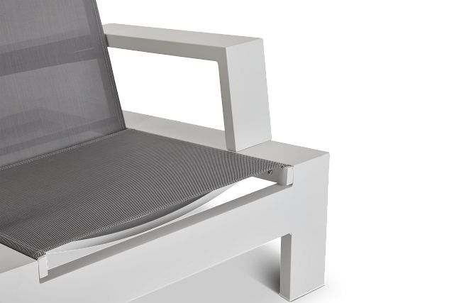 Linear White Ledge Pool Chair