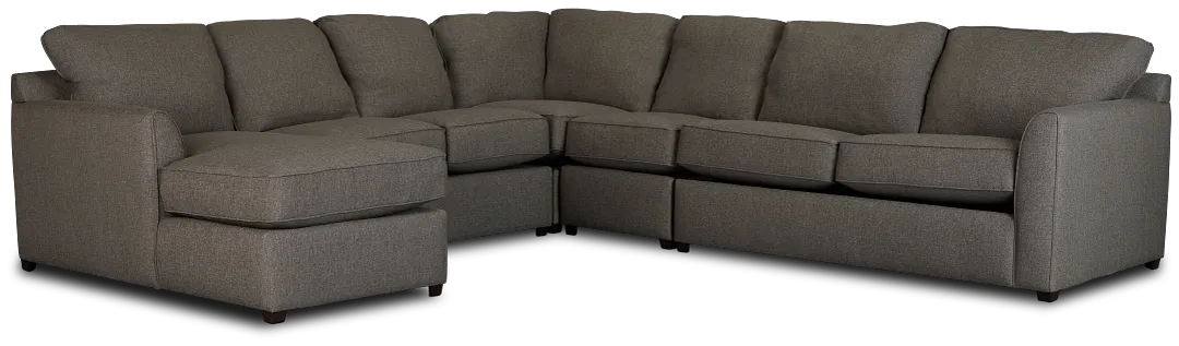 Asheville Brown Cool Mfoam Left Chaise Memory Foam Sleeper Sectional