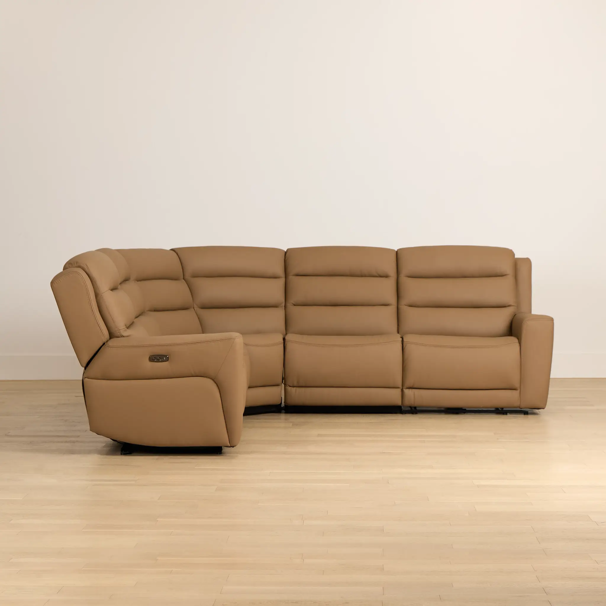 Wilder Brown Leather Small Triple Power Reclining Two-arm Sectional Wilder Brown Leather Small Triple Power Reclining Two-arm Sectional