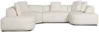 Catalina White Fabric Medium Right Chaise Sectional