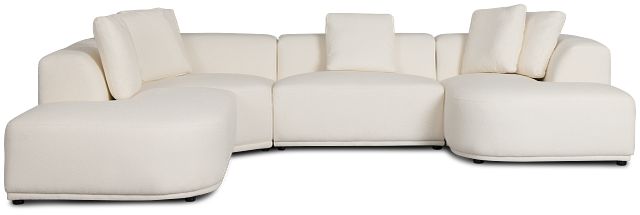 Catalina White Fabric Medium Right Chaise Sectional