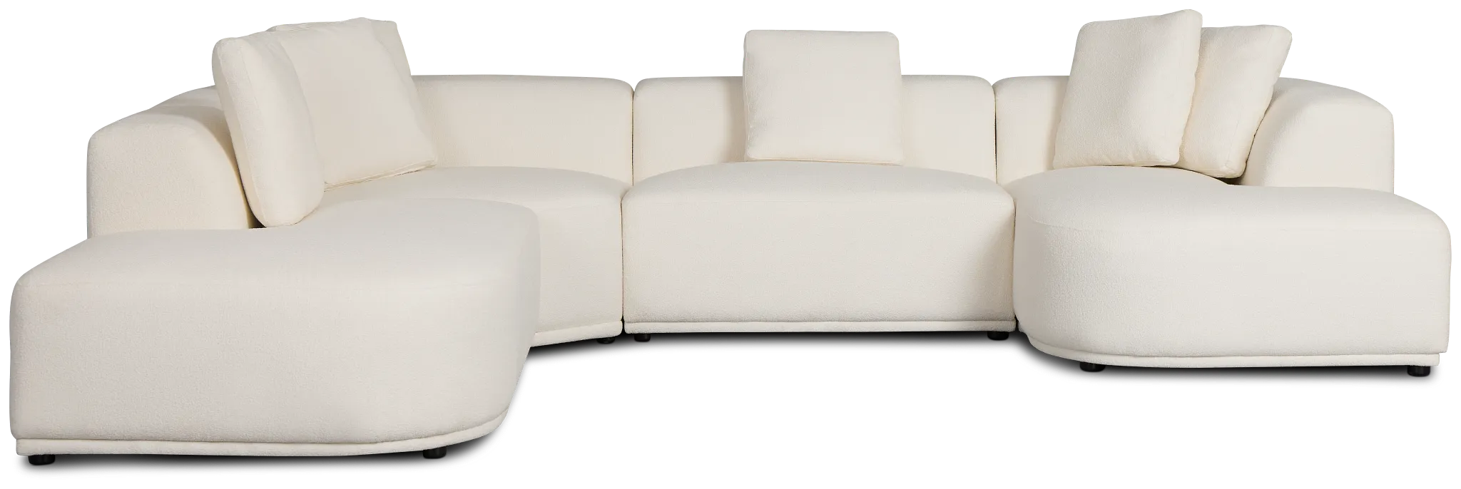 Catalina White Fabric Medium Right Chaise Sectional