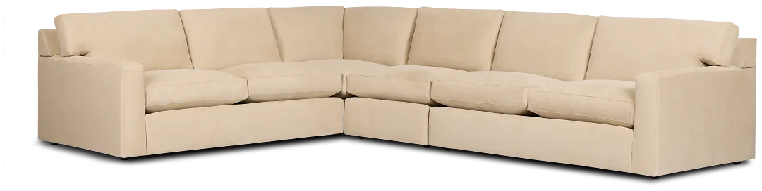 Hudson Beige Fabric Medium Two-arm Sectional