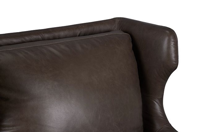 Cassian Dark Gray Leather Accent Chair