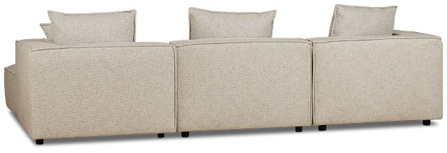 Tatum Beige Fabric 4-Piece Bumper Sectional Sofa
