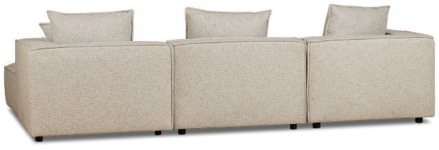 Tatum Beige Fabric 4-piece Bumper Sectional