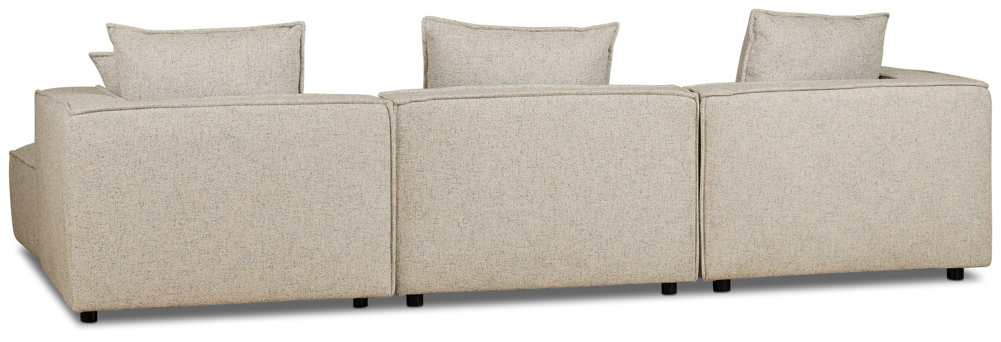 Tatum Beige Fabric 4-piece Bumper Sectional