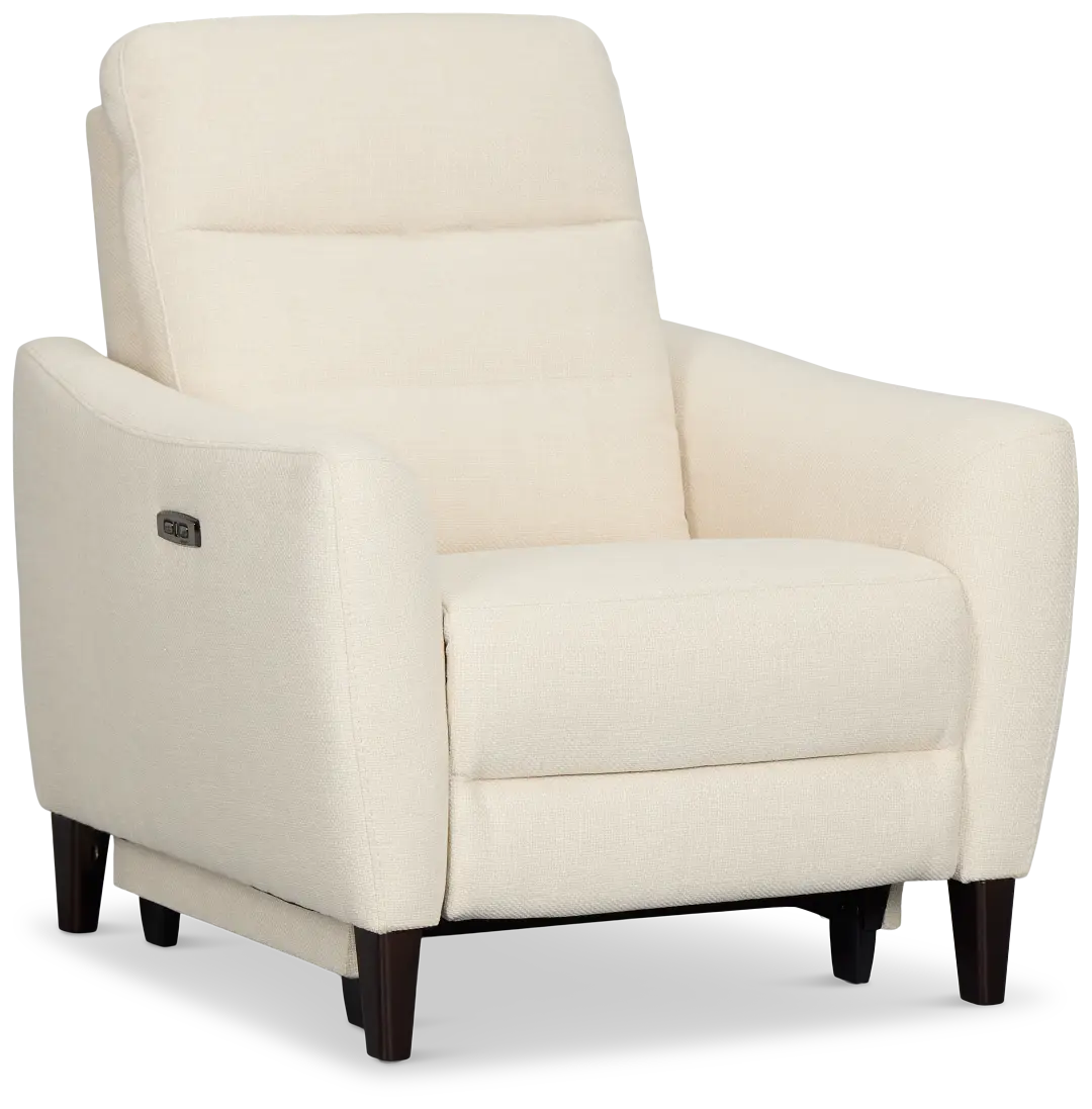 Keaton White Fabric Power Recliner With Power Headrest Keaton White Fabric Power Recliner With Power Headrest