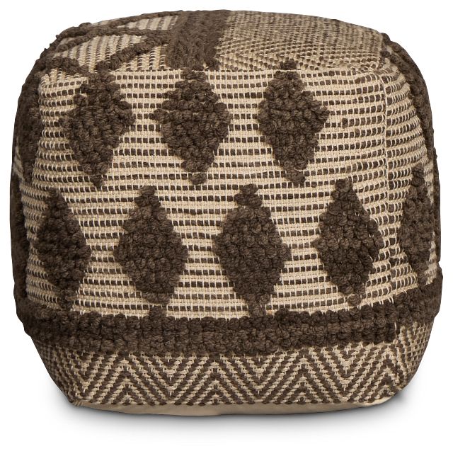 Madsi Dark Brown Accent Pouf