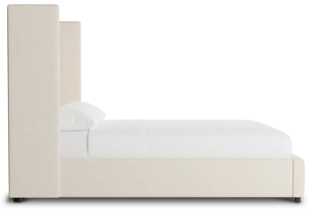 Captiva Merino Light Beige 60" Upholstered Shelter Bed Captiva Merino Light Beige 60" Upholstered Shelter Bed