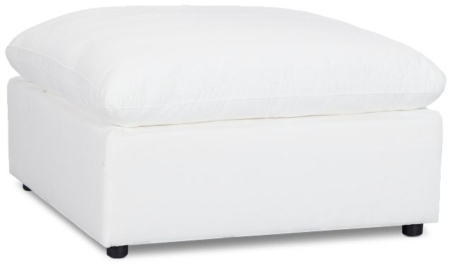 Skye White Fabric Ottoman