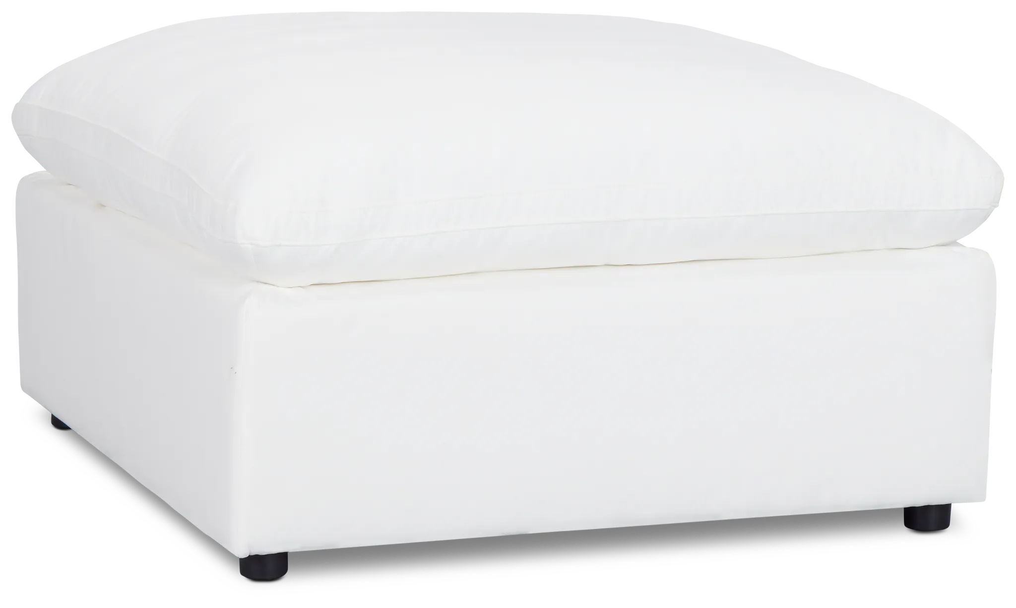 Skye White Fabric Ottoman