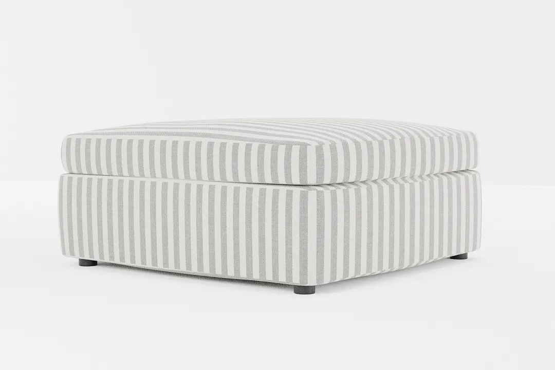 Destin Sea Lane Dark Gray Fabric Cocktail Ottoman