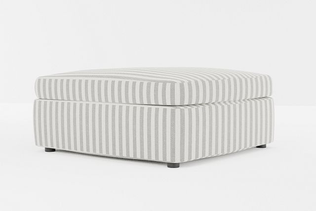 Destin Sea Lane Dark Gray Fabric Cocktail Ottoman
