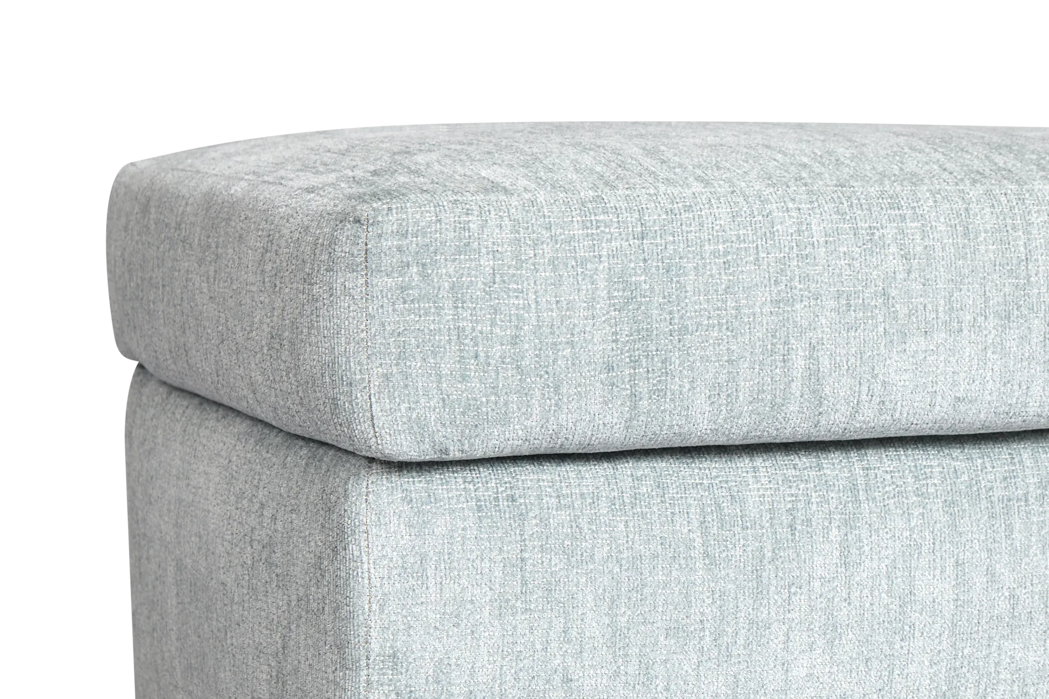 Shore Light Blue Fabric Ottoman