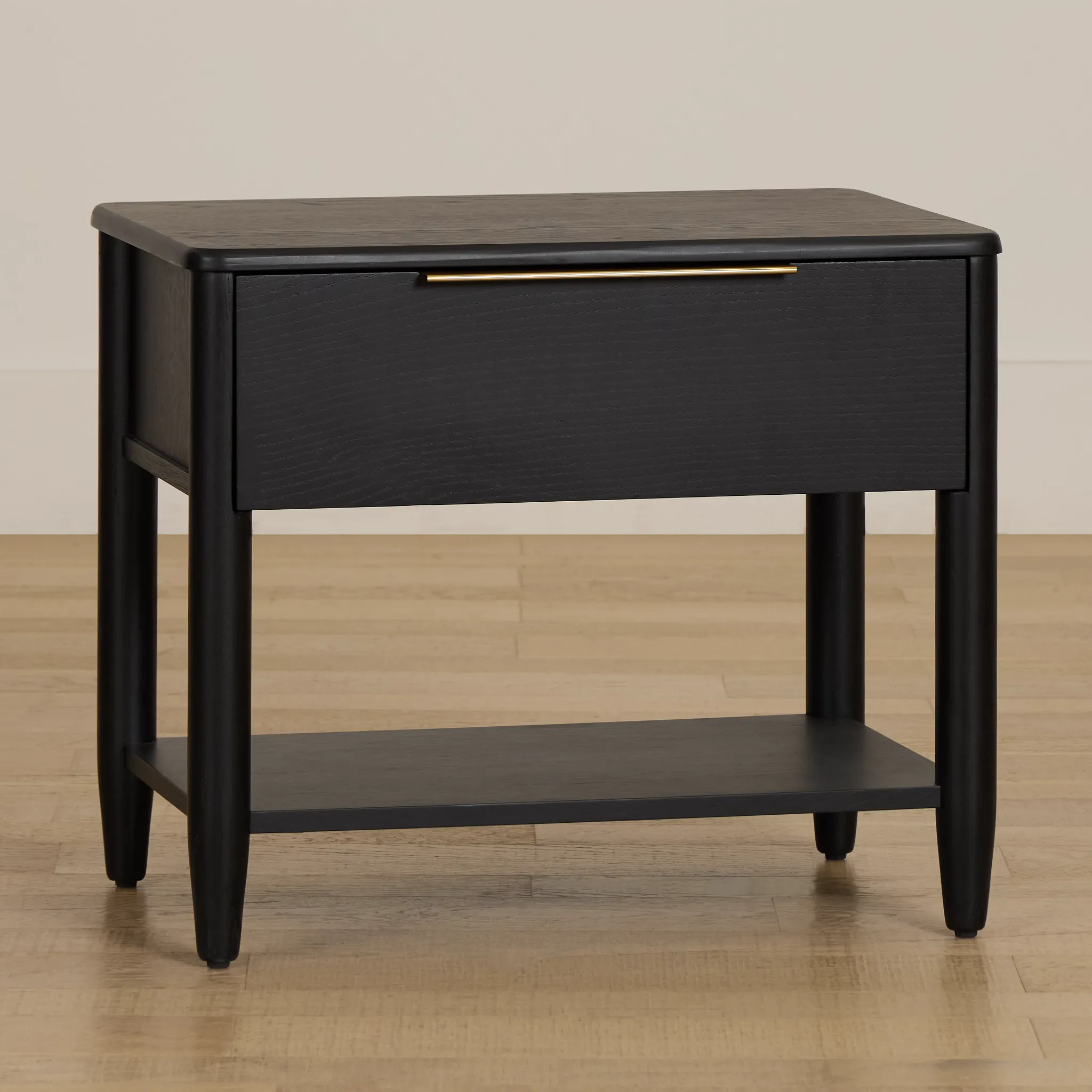 Stockton Black Large Drawer Nightstand