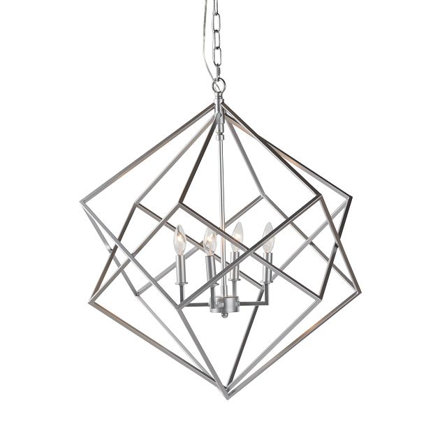 Cage Silver Chandelier