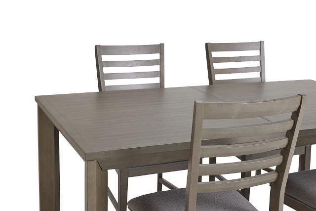 Zurich Gray Rect Table & 4 Slat Chairs (7)