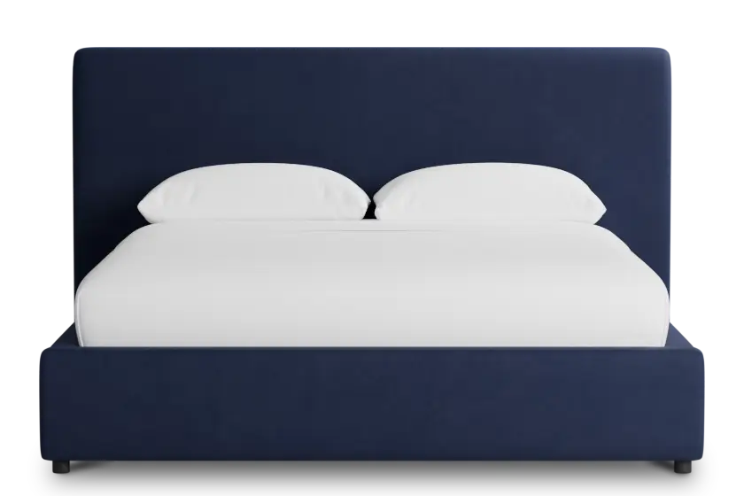 Grayton Joya Dark Blue 44" Upholstered Platform Bed Grayton Joya Dark Blue 44" Upholstered Platform Bed