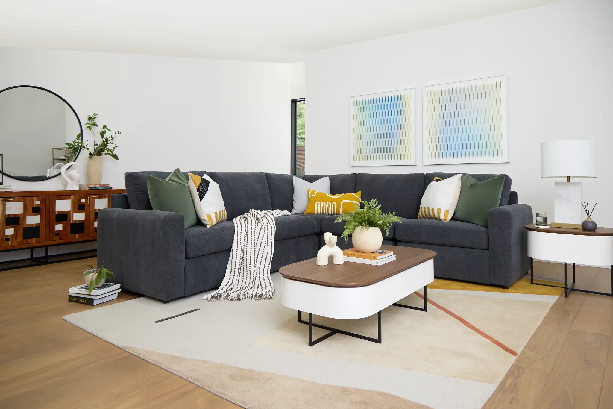 Harlan White Round End Table Harlan White Round End Table