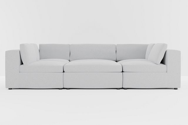 Destin Delray Light Gray Fabric 6-piece Pit Sectional