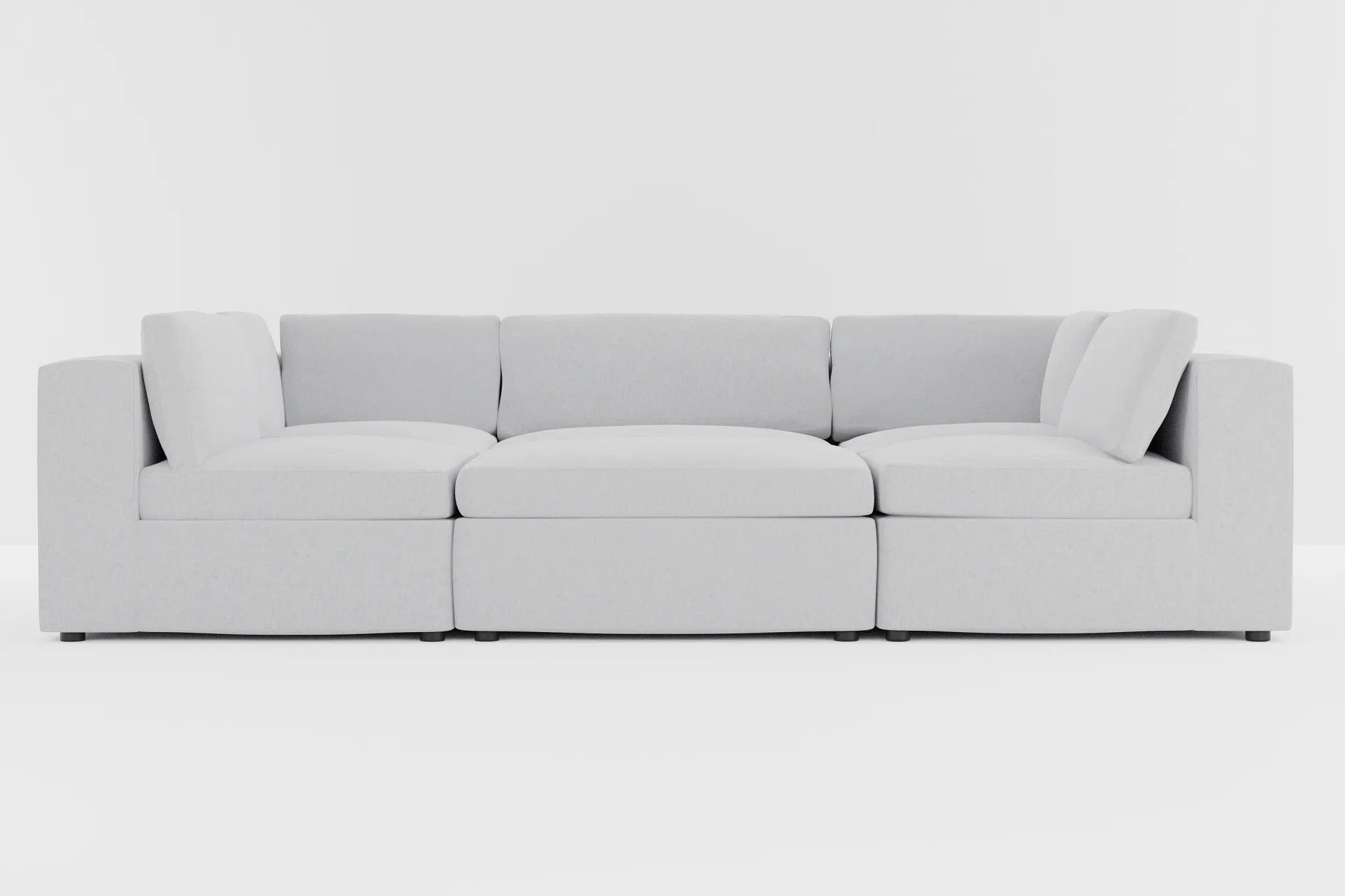 Destin Delray Light Gray Fabric 6-piece Pit Sectional