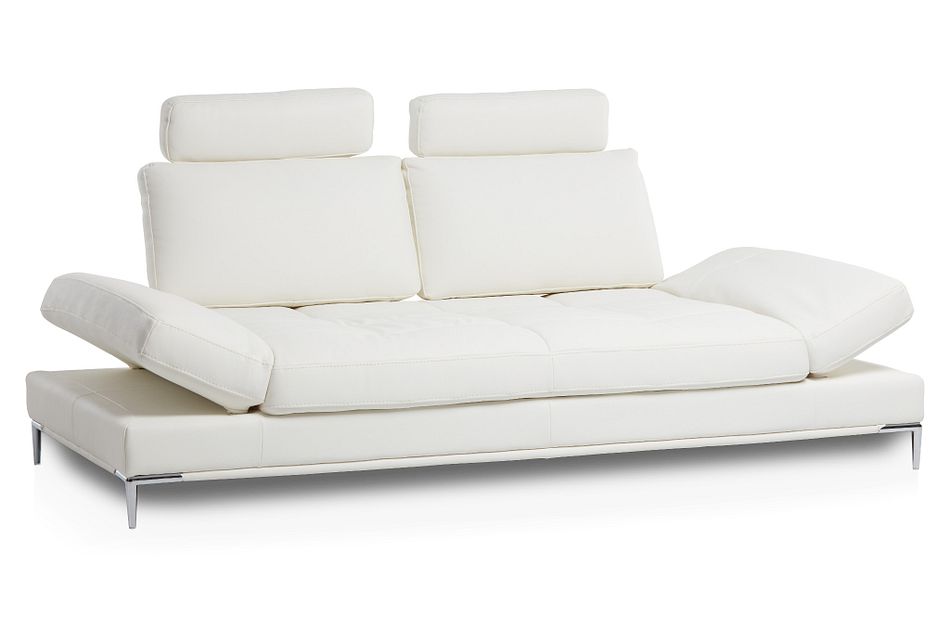 Camden White Micro Sofa With Detachable Headrests Living Room Sofas City Furniture