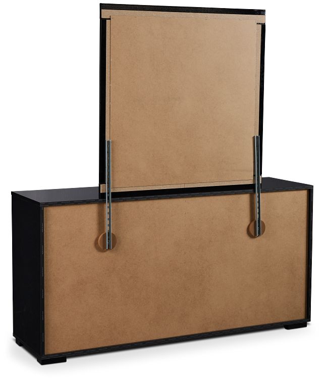 Doral Black Dresser & Mirror