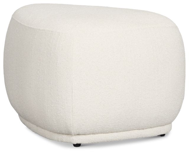 Jovi White Fabric Small Accent Ottoman