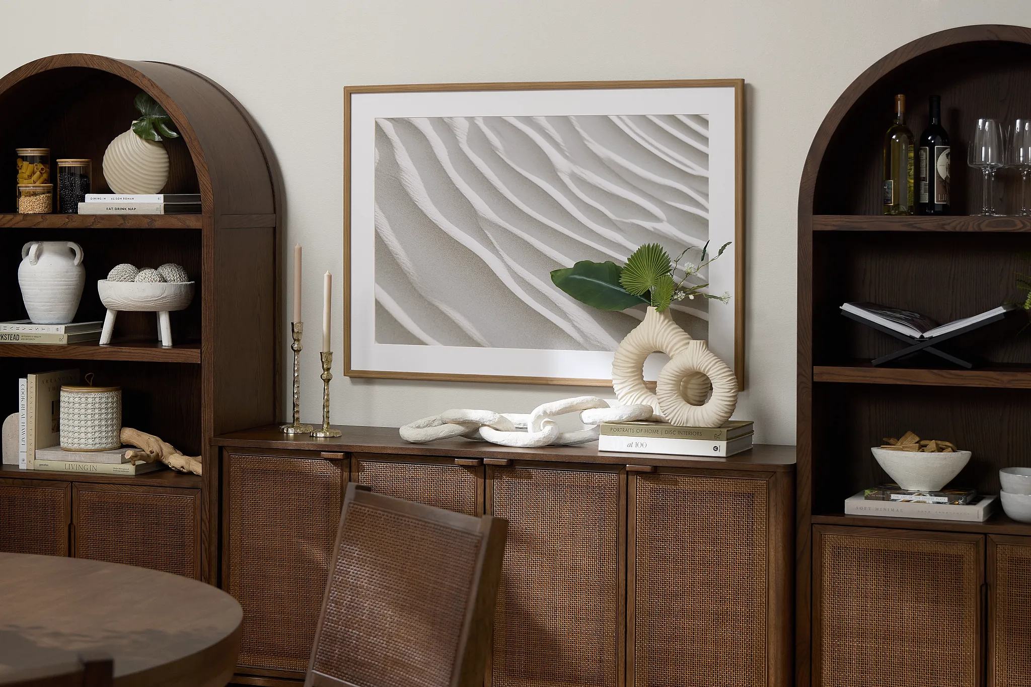 Ebony Beige Framed Wall Art