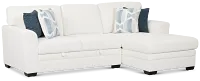 Everly White Fabric Right Chaise Storage Sectional