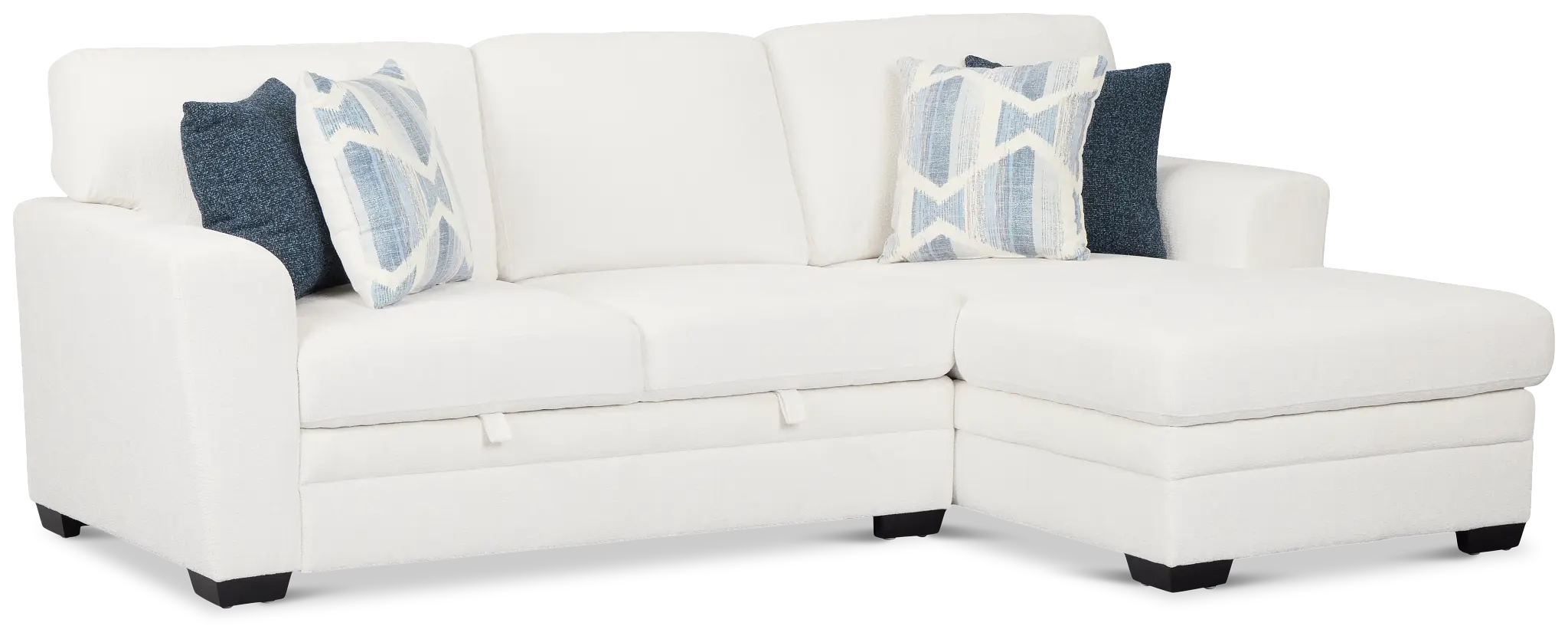 Everly White Fabric Right Chaise Storage Sectional Everly White Fabric Right Chaise Storage Sectional