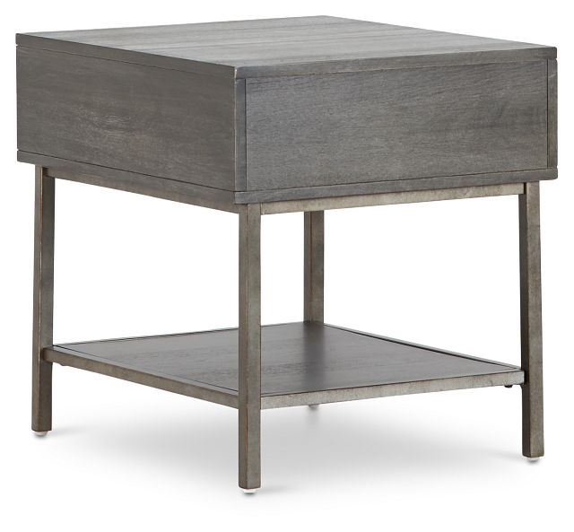 Fulton Dark Tone Wood Rectangular End Table