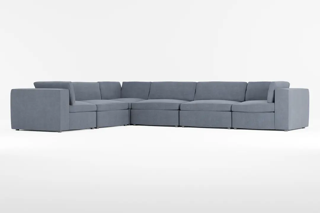 Destin Victory Dark Blue Fabric 6-piece Modular Sectional Destin Victory Dark Blue Fabric 6-piece Modular Sectional